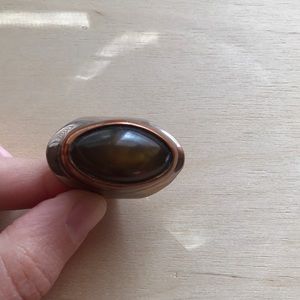 Carnelian set in Copper Hand-fabricated Ring